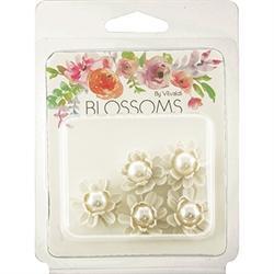 AussieSuperStore Art & Craft Essentials White Pearl Flowers (in 2 colors) Pearl Flowers | Artificial Craft Flower Party Decoration 9323823196547 BLOS17034